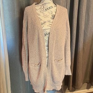 RDI Dusty Pink Open-Front Knit Cardigan